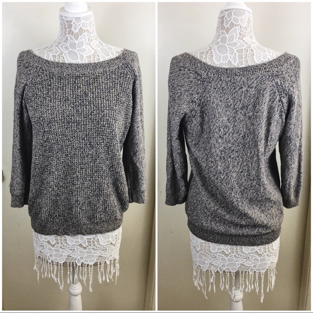 MOVING SALE! Ann Taylor Blue & Tan Sweater Size L